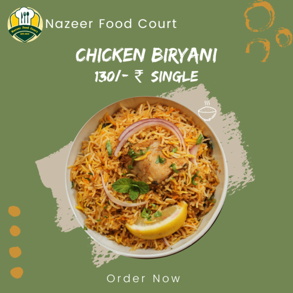 Chicken Biryani nazeer food court ₹130.00